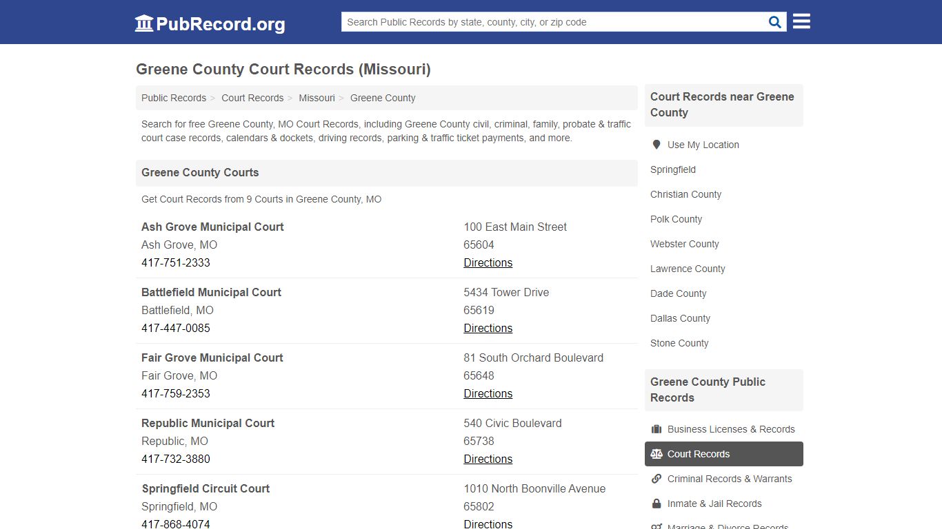 Free Greene County Court Records (Missouri Court Records)
